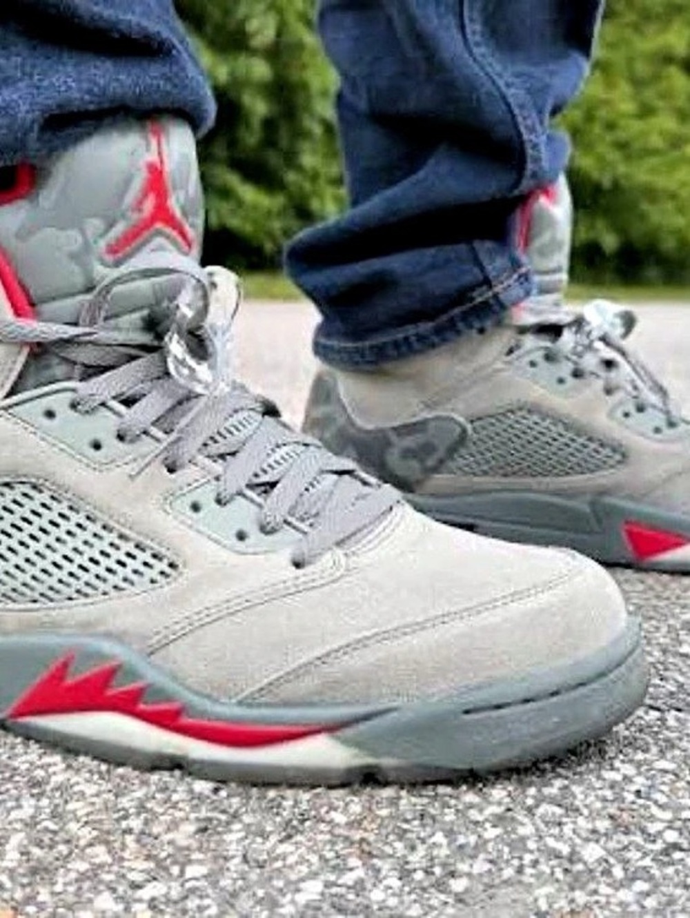 Jordan Air Jordan 5 Retro 'Camo' Men's Gray & Red US 8.5 Sneakers
